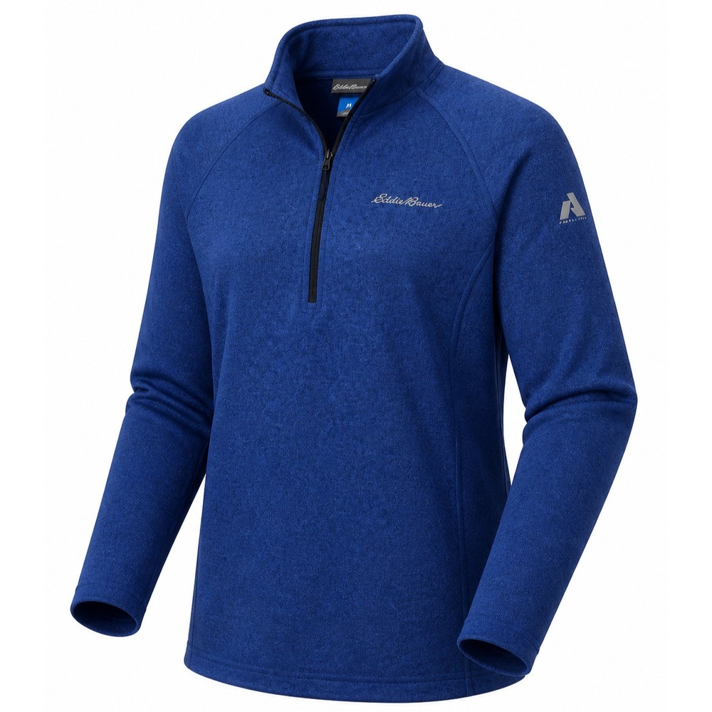 Eddie Bauer First Ascent 1/2 Zip Pullover Women XL Heather Blue LS Tech Hiking
